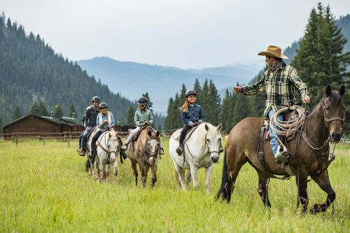 Family horseback riding