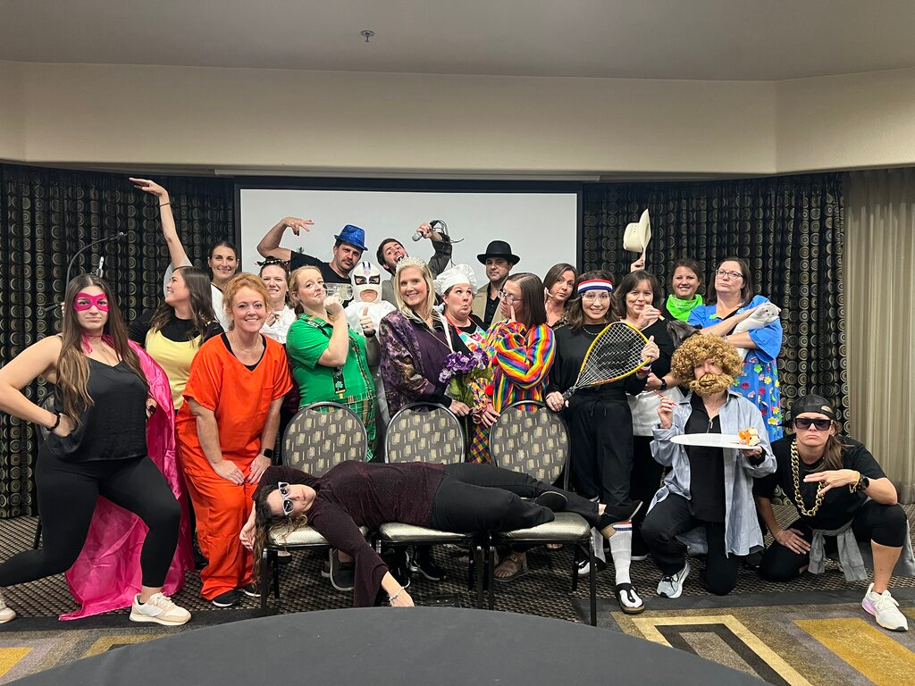 Team playing murder mystery